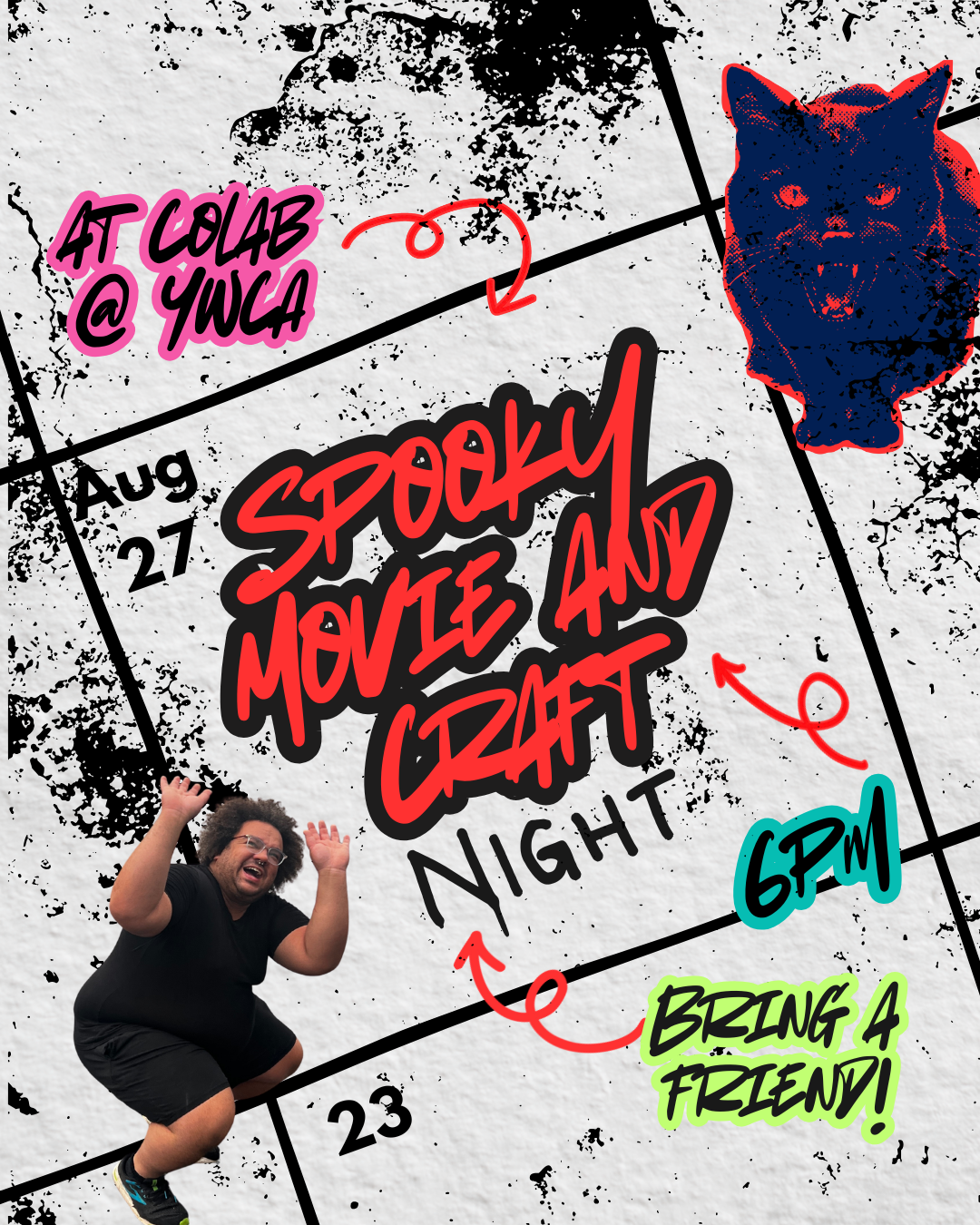Spooky Movie and Craft Night at CoLab, Aug 27