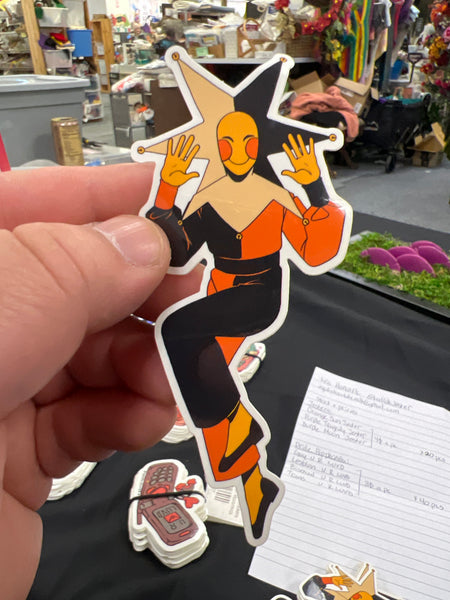 Orange Sun Jester Sticker by Kodiak Jester