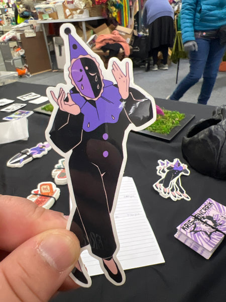 Purple Tragedy Jester Sticker by Kodiak Jester