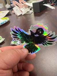 Holo Celestial Crow Sticker by Shadoe Morgan