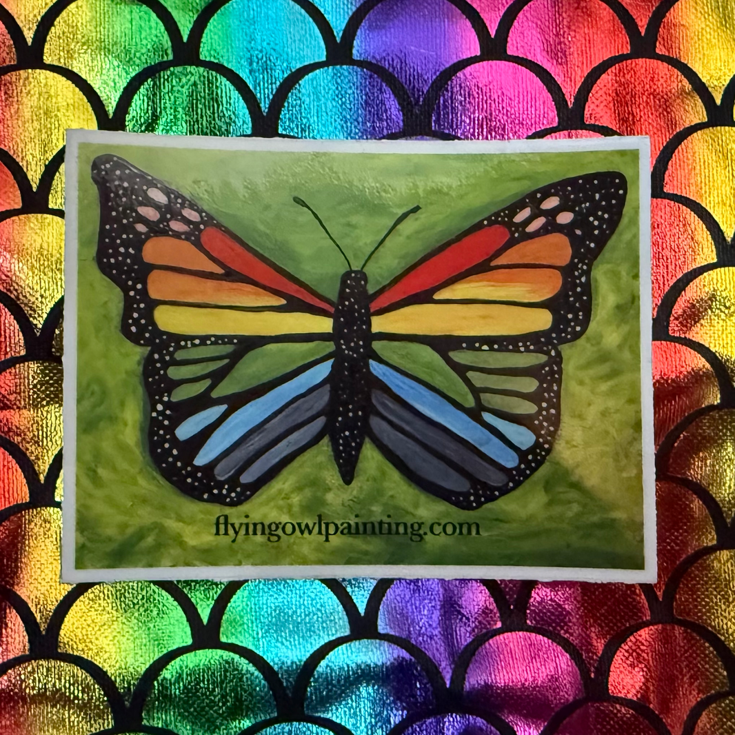 Rainbow Monarch Sticker by Kris Ringman