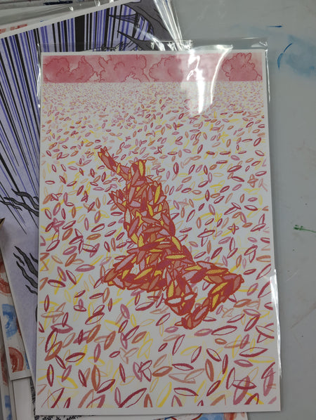 Risograph Leaf Man